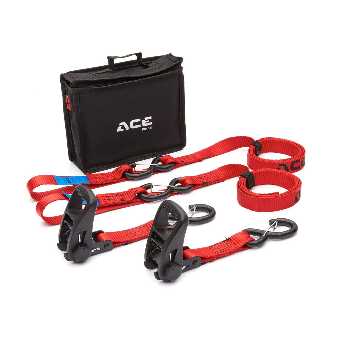 AceBikes Ratchet Premium 2-Pack Motorcycle Tie Down Straps Heavy Duty - Beedspeed