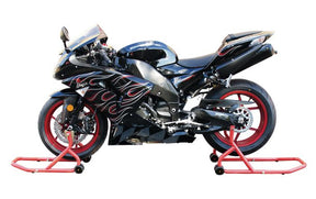 BikeTek Series 3 Front And Rear Track Paddock Stand Set Red