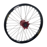 Honda CR CRF 1995-2025 Front Wheel 21x1.60 Black Rim Red Hub - Haan Wheels - Beedspeed