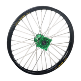 Kawasaki KX KXF 2003-2024 Rear Wheel 19x1.85 Black Rim Green Hub - Haan Wheels