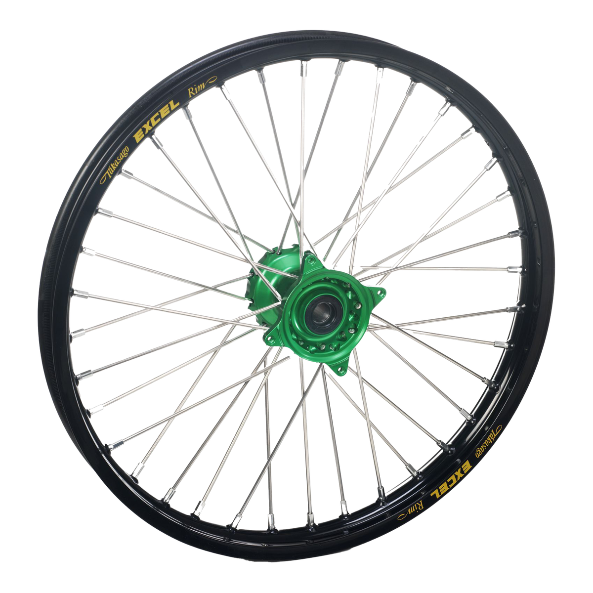Kawasaki KXF250 KXF450 Front Wheel 21x1.60 Black Rim Green Hub - Haan Wheels