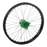 Kawasaki KXF250 KXF450 Front Wheel 21x1.60 Black Rim Green Hub - Haan Wheels