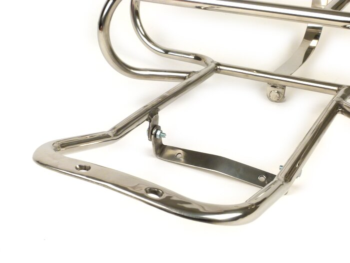 Lambretta Series 3 Li GP SX TV Horizontal Spare Wheel Carrier - Polished Stainless Steel
