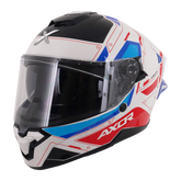Axor Brutale Full Face Helmet With Dual Spoiler - Ryden White Red Blue