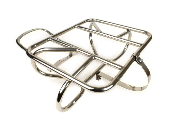 Lambretta Series 3 Li GP SX TV Horizontal Spare Wheel Carrier - Polished Stainless Steel