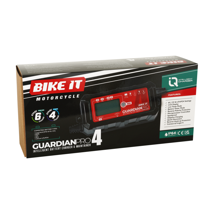 Bike It Guardian Pro 4 Intelligent Lithium Battery Charger and Maintainer 6/12/14.4V 6A