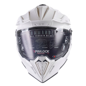 Airoh Commander Adventure Dual Sport Motorcycle Motorbike Helmet - White Gloss