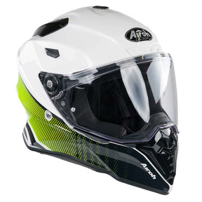 Airoh Commander Dual Sport Adventure Motorcycle Motorbike Helmet - Progress Lime Gloss