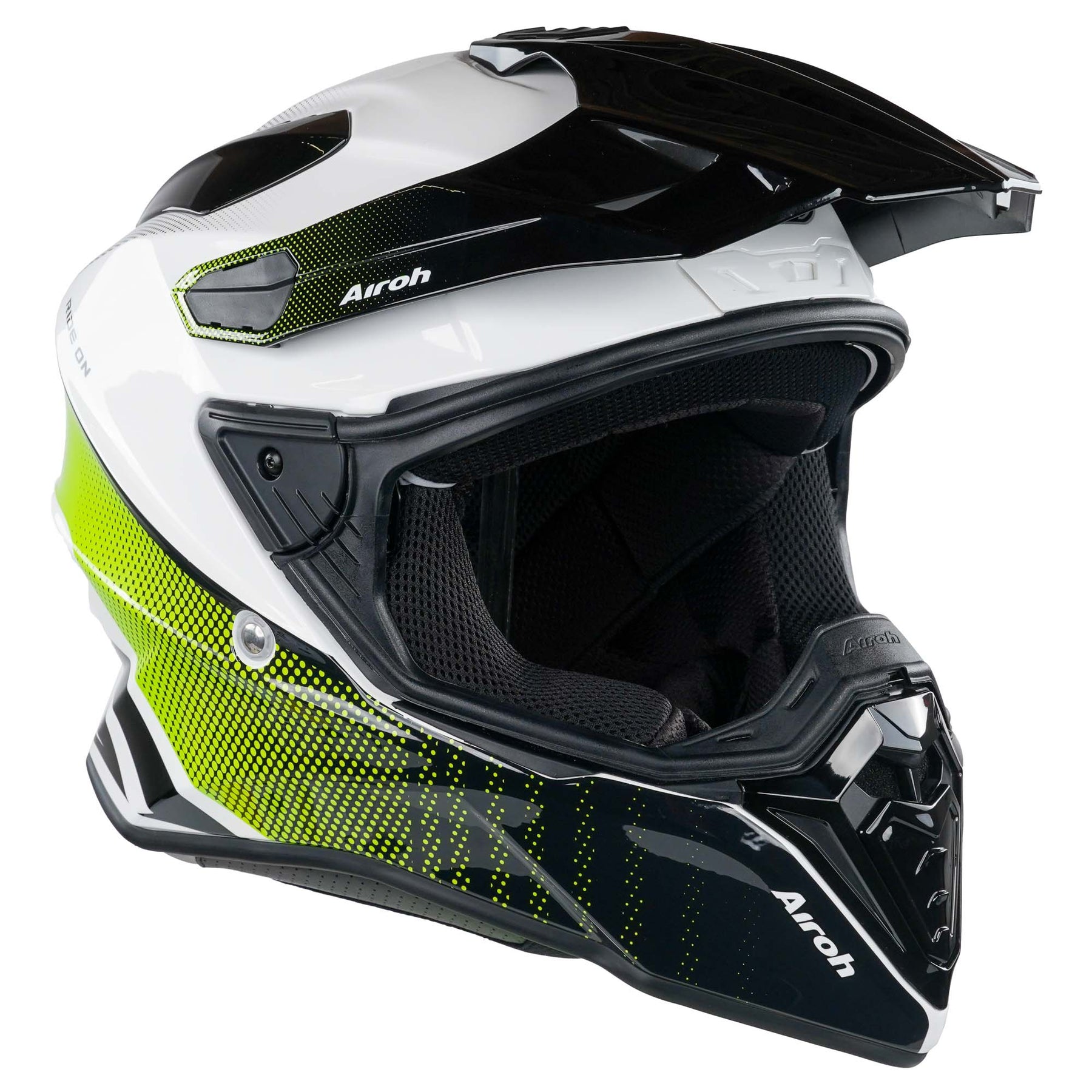 Airoh Commander Dual Sport Adventure Motorcycle Motorbike Helmet - Progress Lime Gloss