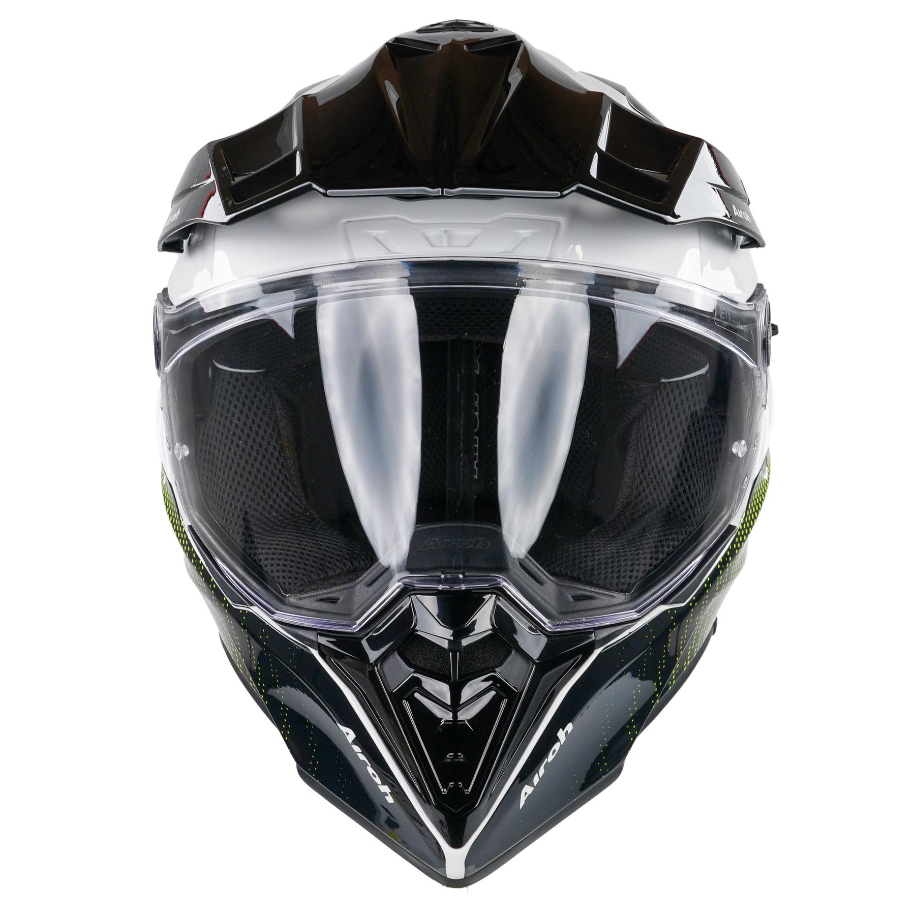 Airoh Commander Dual Sport Adventure Motorcycle Motorbike Helmet - Progress Lime Gloss