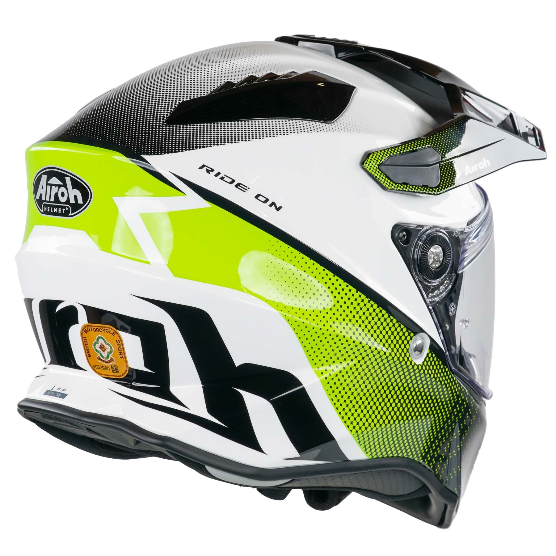 Airoh Commander Dual Sport Adventure Motorcycle Motorbike Helmet - Progress Lime Gloss