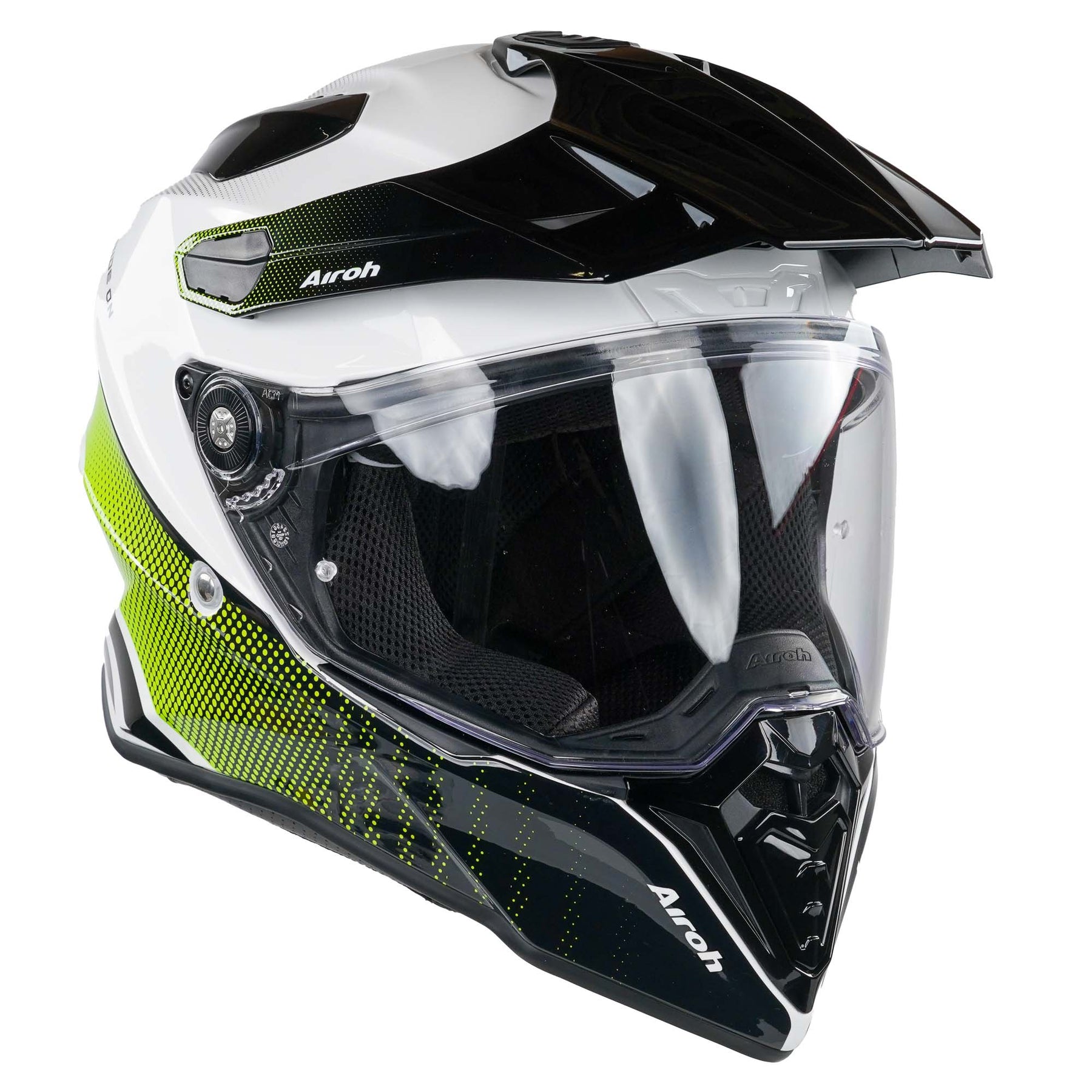 Airoh Commander Dual Sport Adventure Motorcycle Motorbike Helmet - Progress Lime Gloss