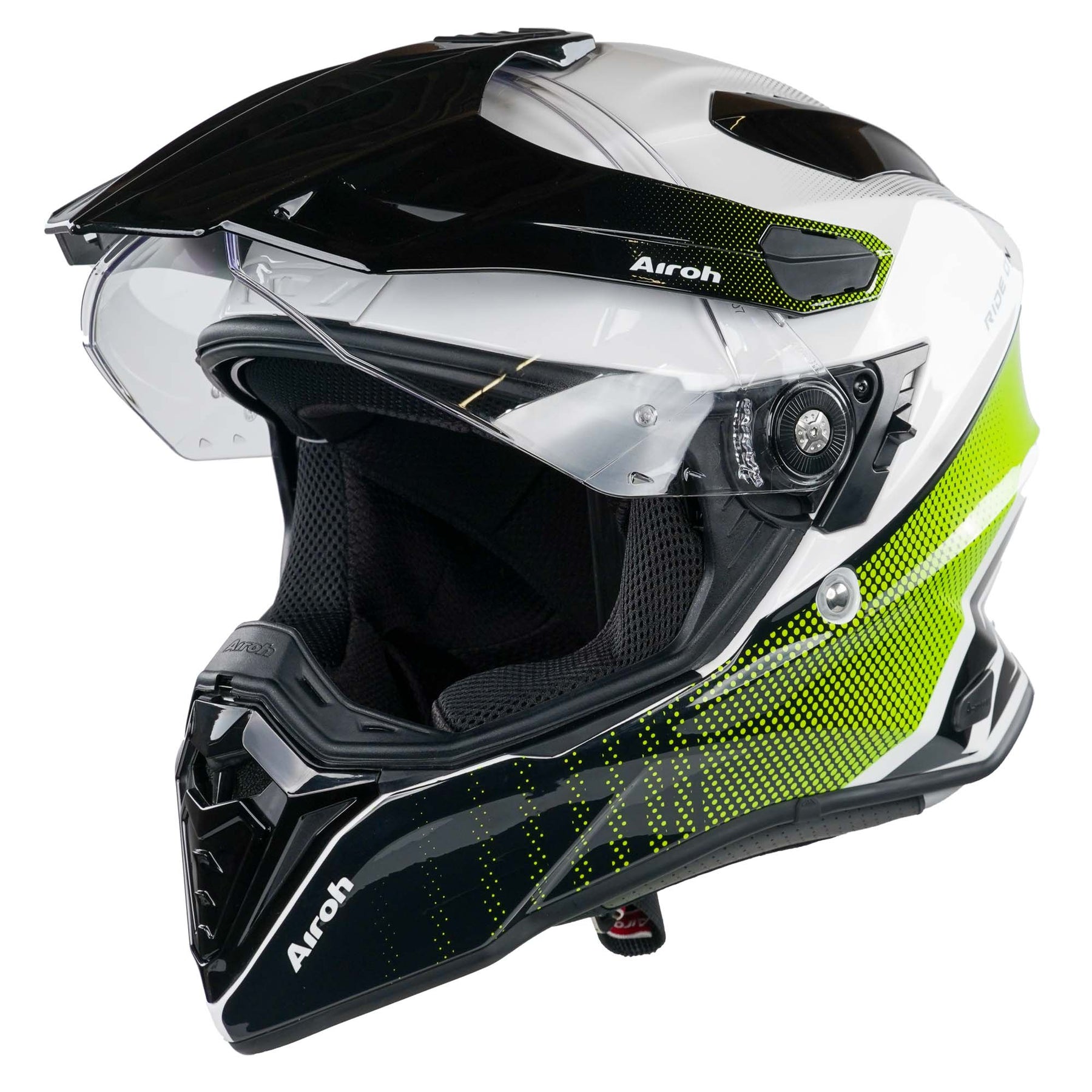 Airoh Commander Dual Sport Adventure Motorcycle Motorbike Helmet - Progress Lime Gloss