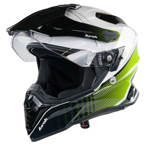 Airoh Commander Dual Sport Adventure Motorcycle Motorbike Helmet - Progress Lime Gloss
