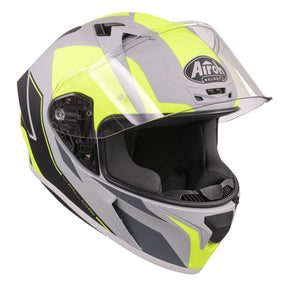 Airoh Valor Full Face Motorcycle Motorbike Helmet - Matt WINGS FLURO YELLOW