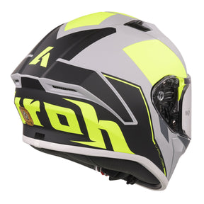 Airoh Valor Full Face Motorcycle Motorbike Helmet - Matt WINGS FLURO YELLOW