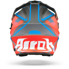 Airoh Commander Dual Sport Adventure Motorcycle Motorbike Helmet - 'Boost' Red Blue Matt