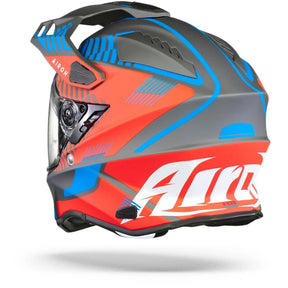 Airoh Commander Dual Sport Adventure Motorcycle Motorbike Helmet - 'Boost' Red Blue Matt