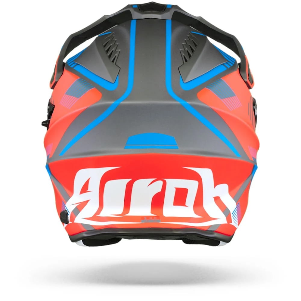 Airoh Commander Dual Sport Adventure Motorcycle Motorbike Helmet - 'Boost' Red Blue Matt