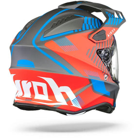 Airoh Commander Dual Sport Adventure Motorcycle Motorbike Helmet - 'Boost' Red Blue Matt