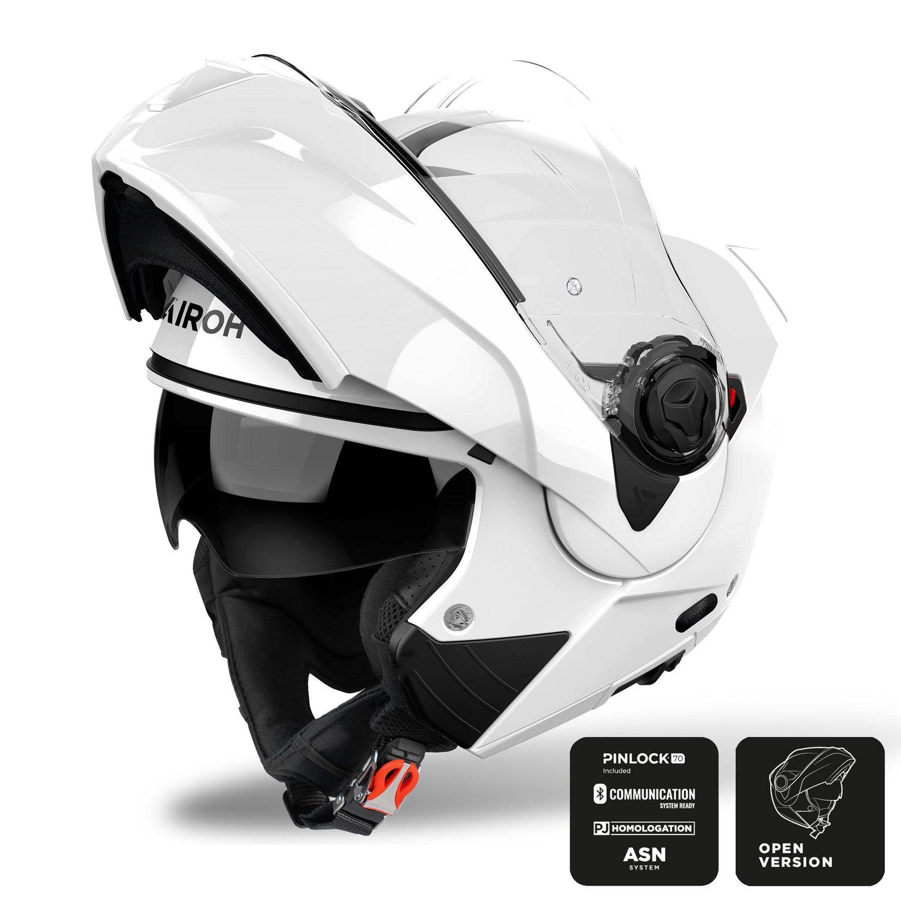 Airoh Specktre Flip Up Modular Motorbike Motorcycle Helmet - Gloss White ECE 2206