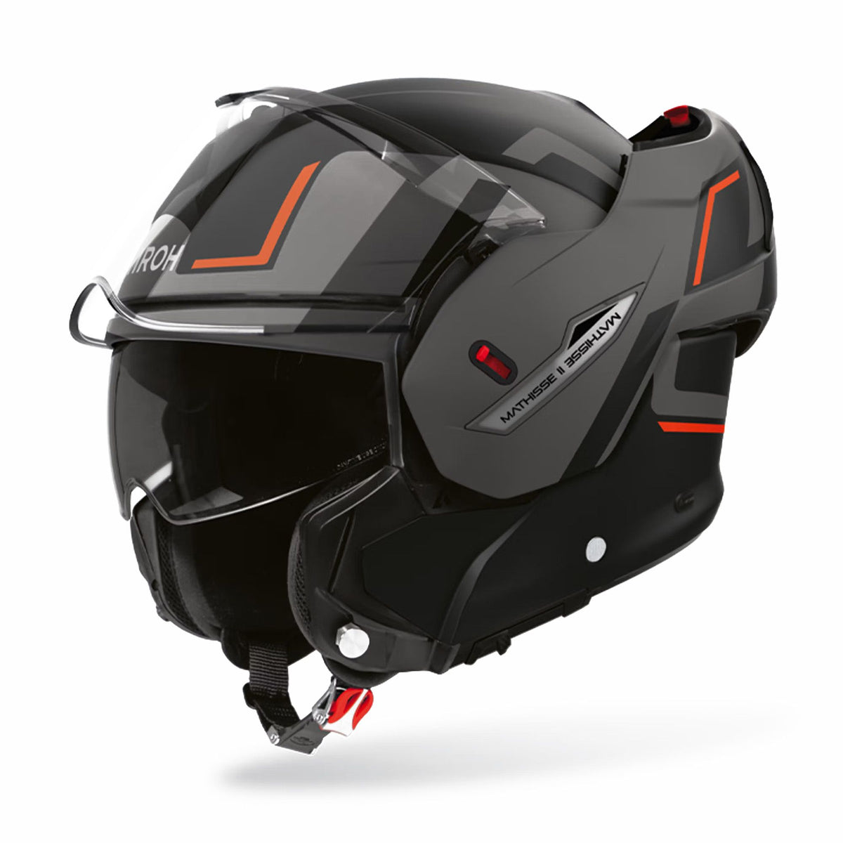 Airoh Mathisse 2 Modular Flip Up Motorcycle Motorbike Helmet - Genius Orange Matt ECE 2206