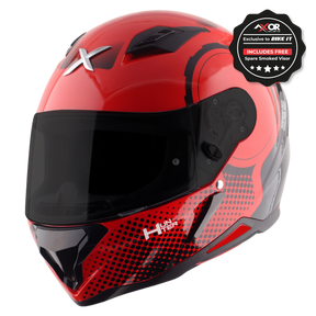 Axor Hunter SH890 Full Face Helmet - Spear Red Gloss