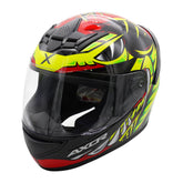 Axor Rage Full Face Motorcycle Motorbike Scooter Helmet - Python Red Yellow Black Gloss