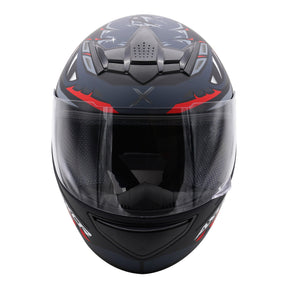 Axor Rage Full Face Motorcycle Motorbike Scooter Helmet - Python Black Grey Red Matt