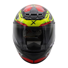 Axor Rage Full Face Motorcycle Motorbike Scooter Helmet - Python Red Yellow Black Gloss