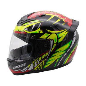 Axor Rage Full Face Motorcycle Motorbike Scooter Helmet - Python Red Yellow Black Gloss
