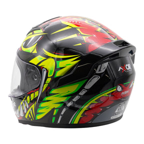 Axor Rage Full Face Motorcycle Motorbike Scooter Helmet - Python Red Yellow Black Gloss