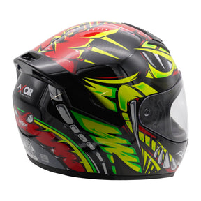 Axor Rage Full Face Motorcycle Motorbike Scooter Helmet - Python Red Yellow Black Gloss