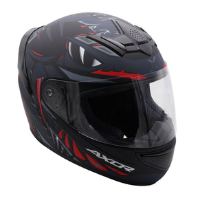 Axor Rage Full Face Motorcycle Motorbike Scooter Helmet - Python Black Grey Red Matt