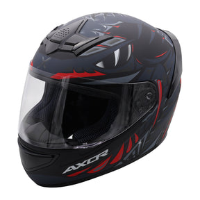 Axor Rage Full Face Motorcycle Motorbike Scooter Helmet - Python Black Grey Red Matt