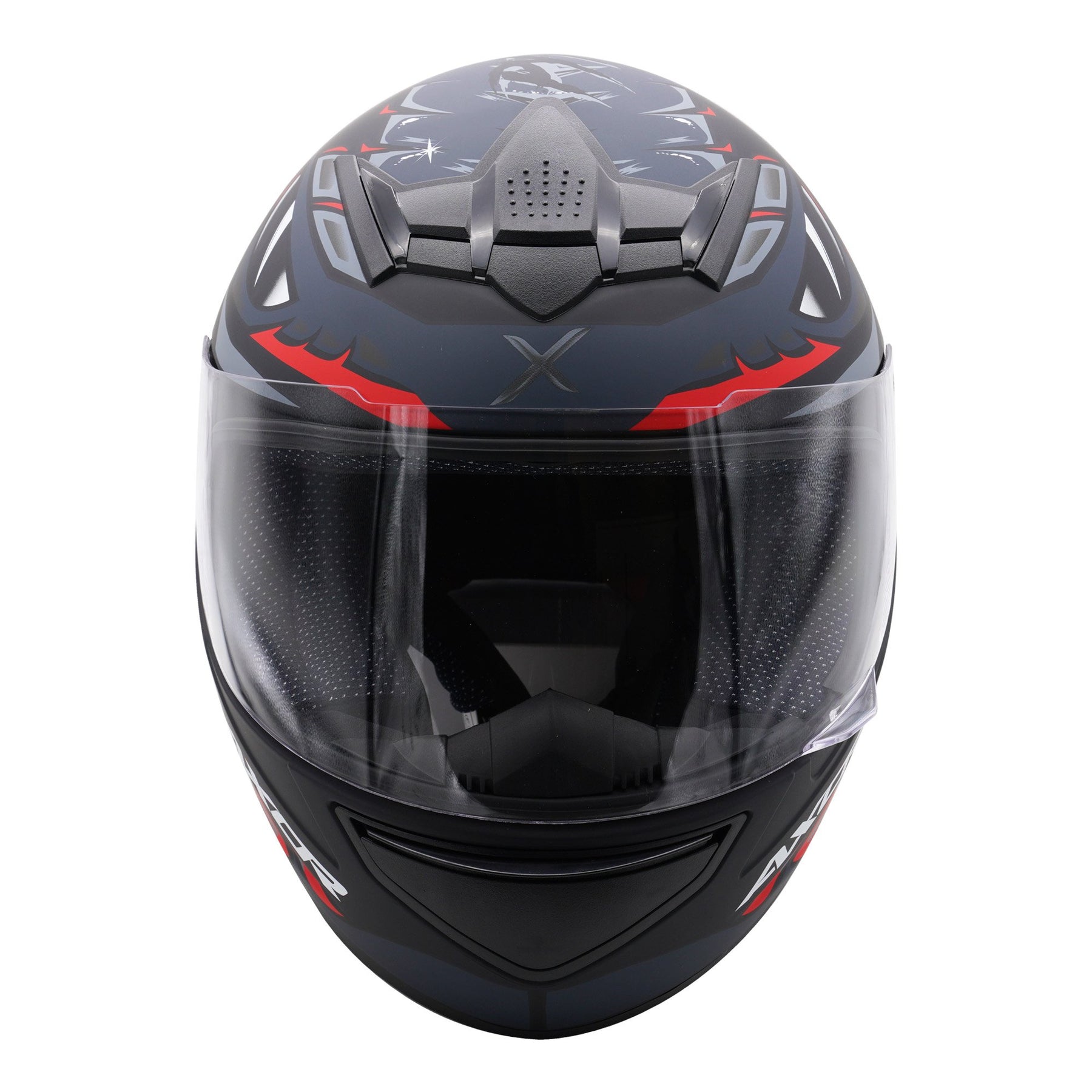Axor Rage Full Face Motorcycle Motorbike Scooter Helmet - Python Black Grey Red Matt