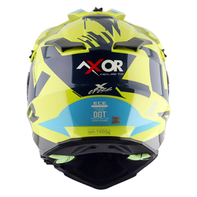Axor X-Cross Adventure Helmet - Neon Yellow/Blue Gloss