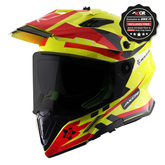 Axor X-Cross Adventure Helmet - Flash Neon Yellow/Red Gloss