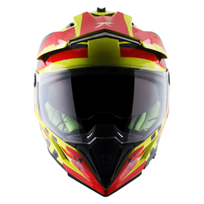 Axor X-Cross Adventure Helmet - Flash Neon Yellow/Red Gloss