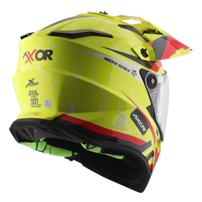 Axor X-Cross Adventure Helmet - Flash Neon Yellow/Red Gloss