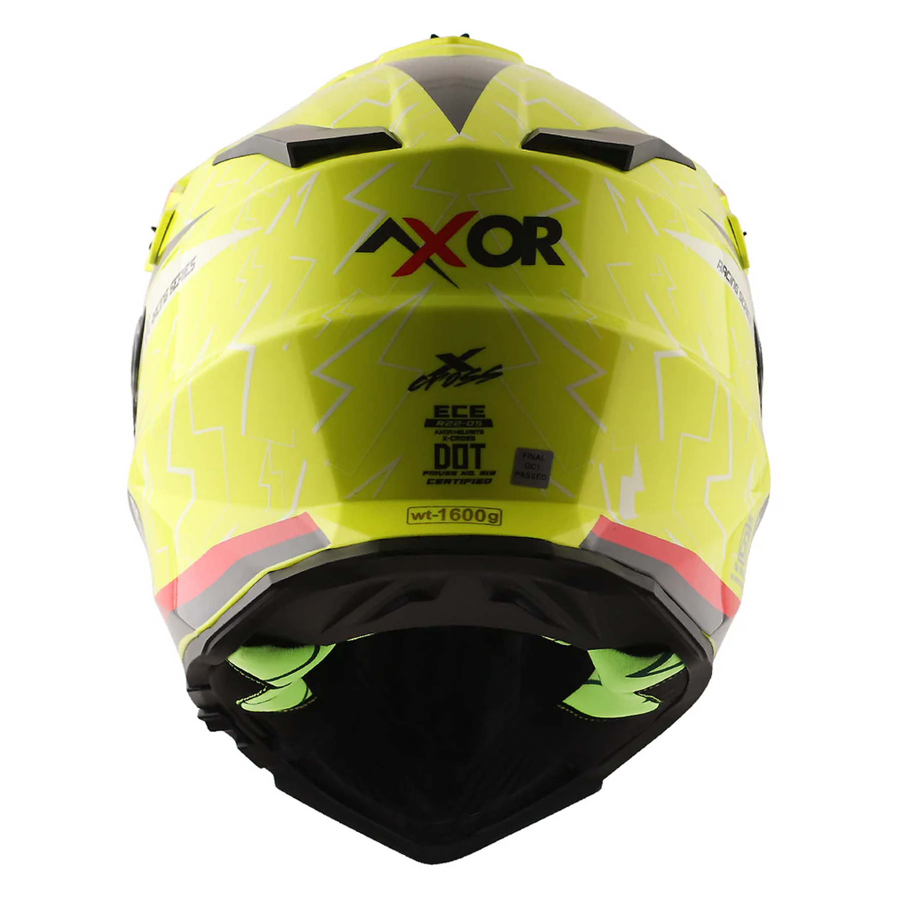 Axor X-Cross Adventure Helmet - Flash Neon Yellow/Red Gloss