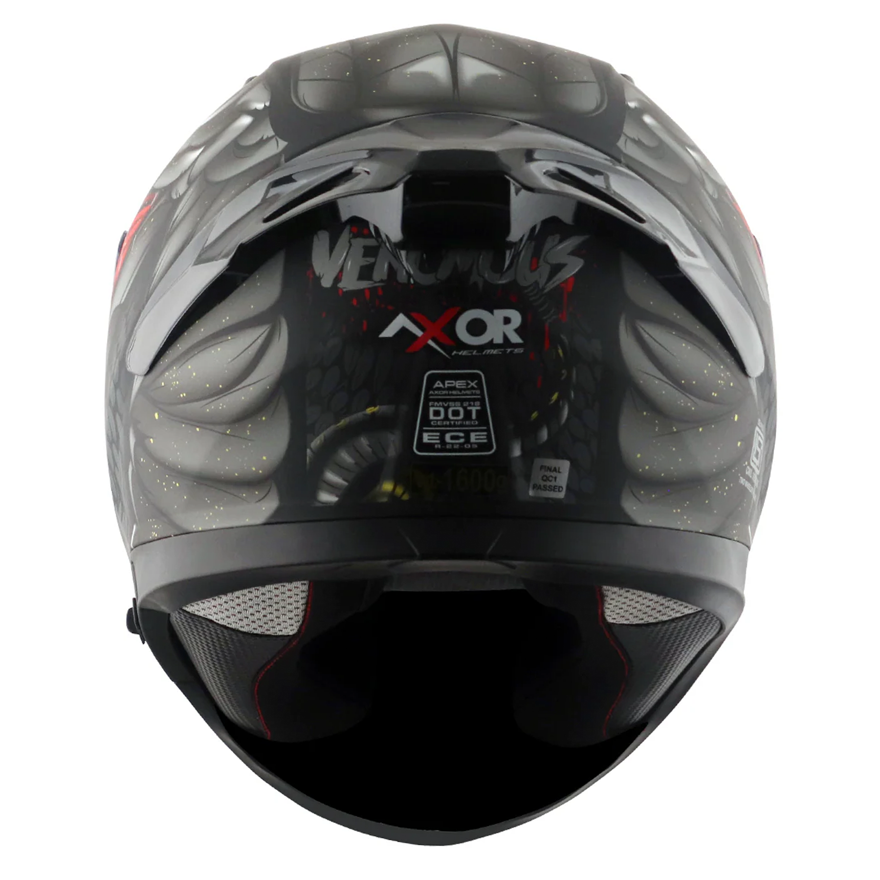 Axor Apex Full Face Helmet - Venomous Black Grey Matt