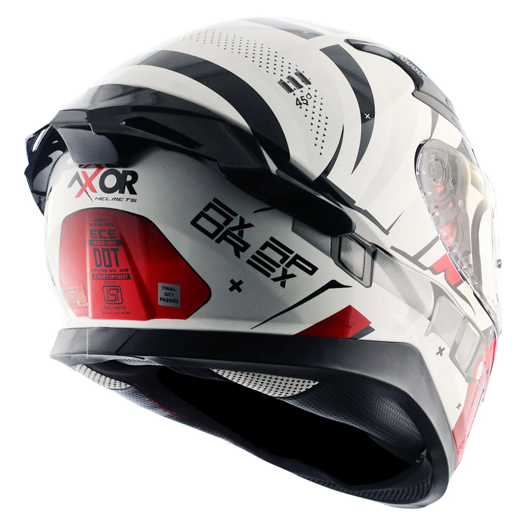 Axor Apex Full Face Helmet - Hex-2 Black Red Gloss