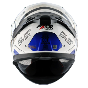 Axor Apex Full Face Helmet - Hex-2 White Blue Gloss