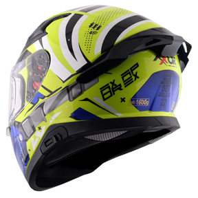 Axor Apex Full Face Helmet - Hex-2 Neon Yellow Blue Gloss
