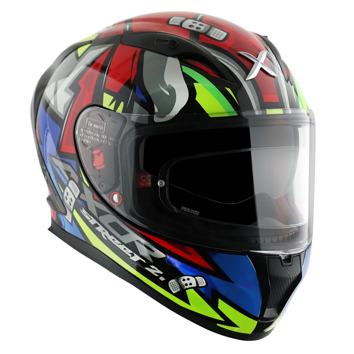 Axor Street Full Face Helmet - Bobby Black Red Gloss