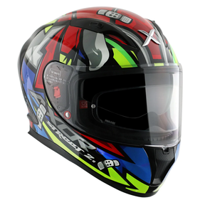 Axor Street Full Face Helmet - Bobby Black Red Gloss
