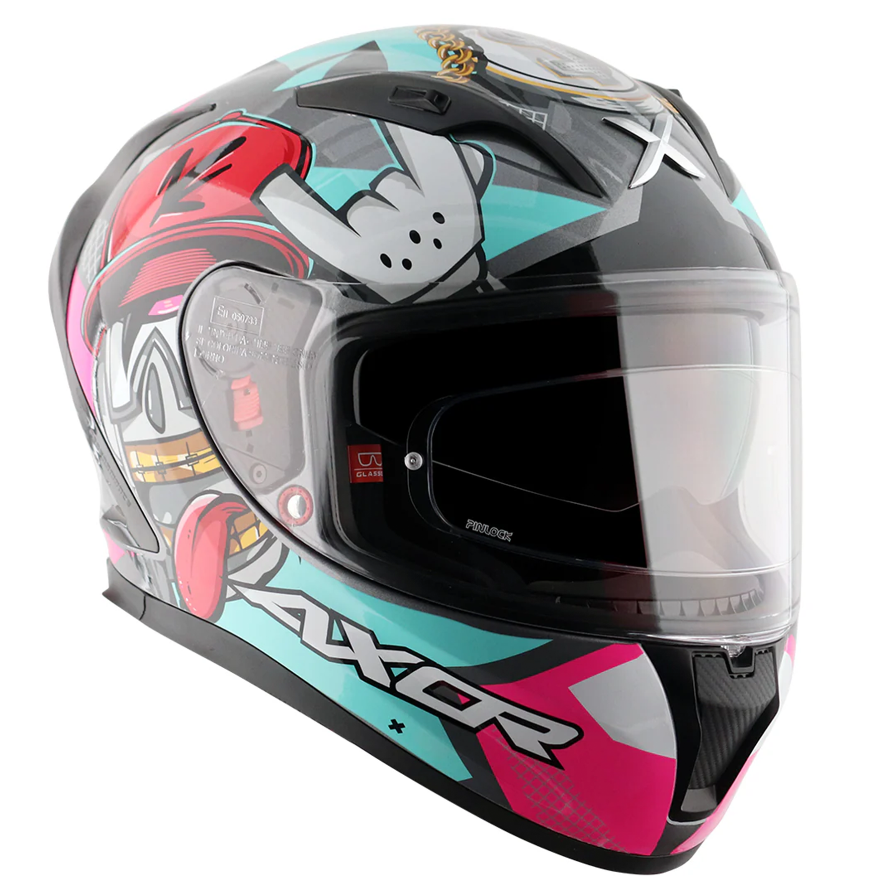 Axor Street Full Face Helmet - Hip Hop Athena Grey Mint Gloss
