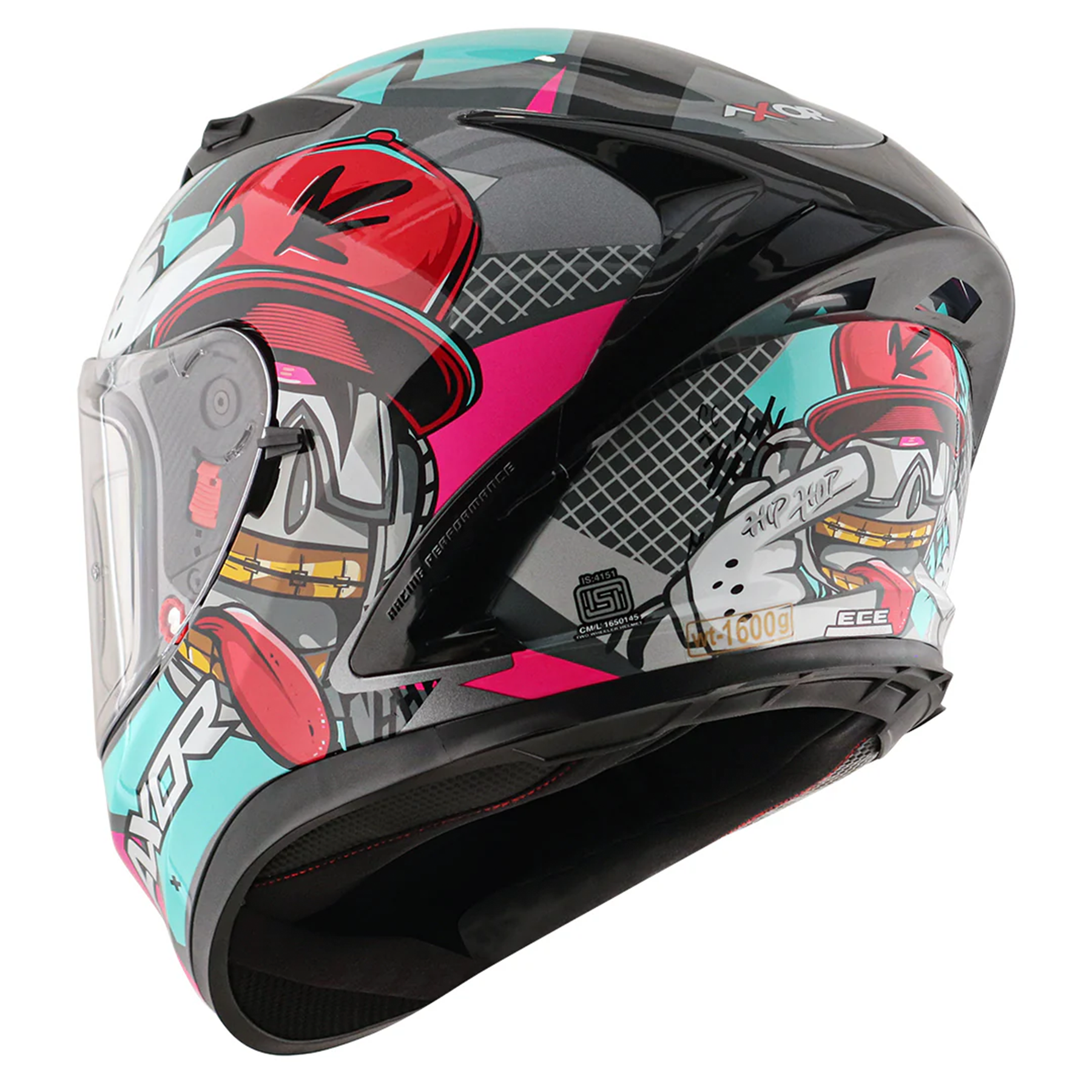 Axor Street Full Face Helmet - Hip Hop Athena Grey Mint Gloss