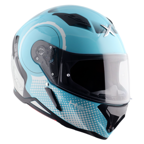 Axor Hunter SH890 Full Face Helmet - Spear Blue White Gloss
